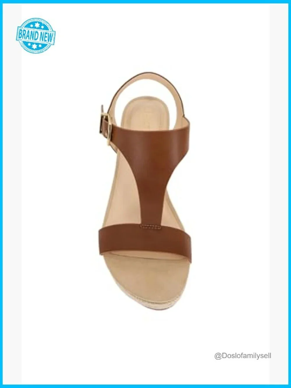 T-Strap Espadrille Wedge Sandal Faux Leather Ortholite Comfort Easy Pull-On